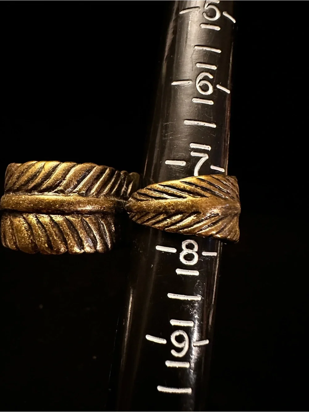 Vintage Style Gold Leaf Double Band Ring